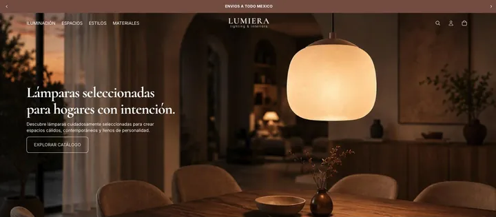 Tienda en línea de Lumiera, marca fundada por David Villalpando